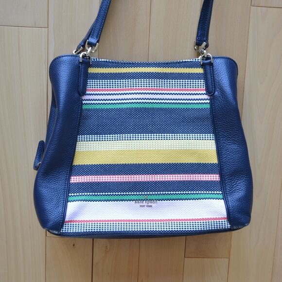 Kate Spade Jackson Boardwalk Stripe Shoulder Bag with Structured Design - Picture 2 of 5